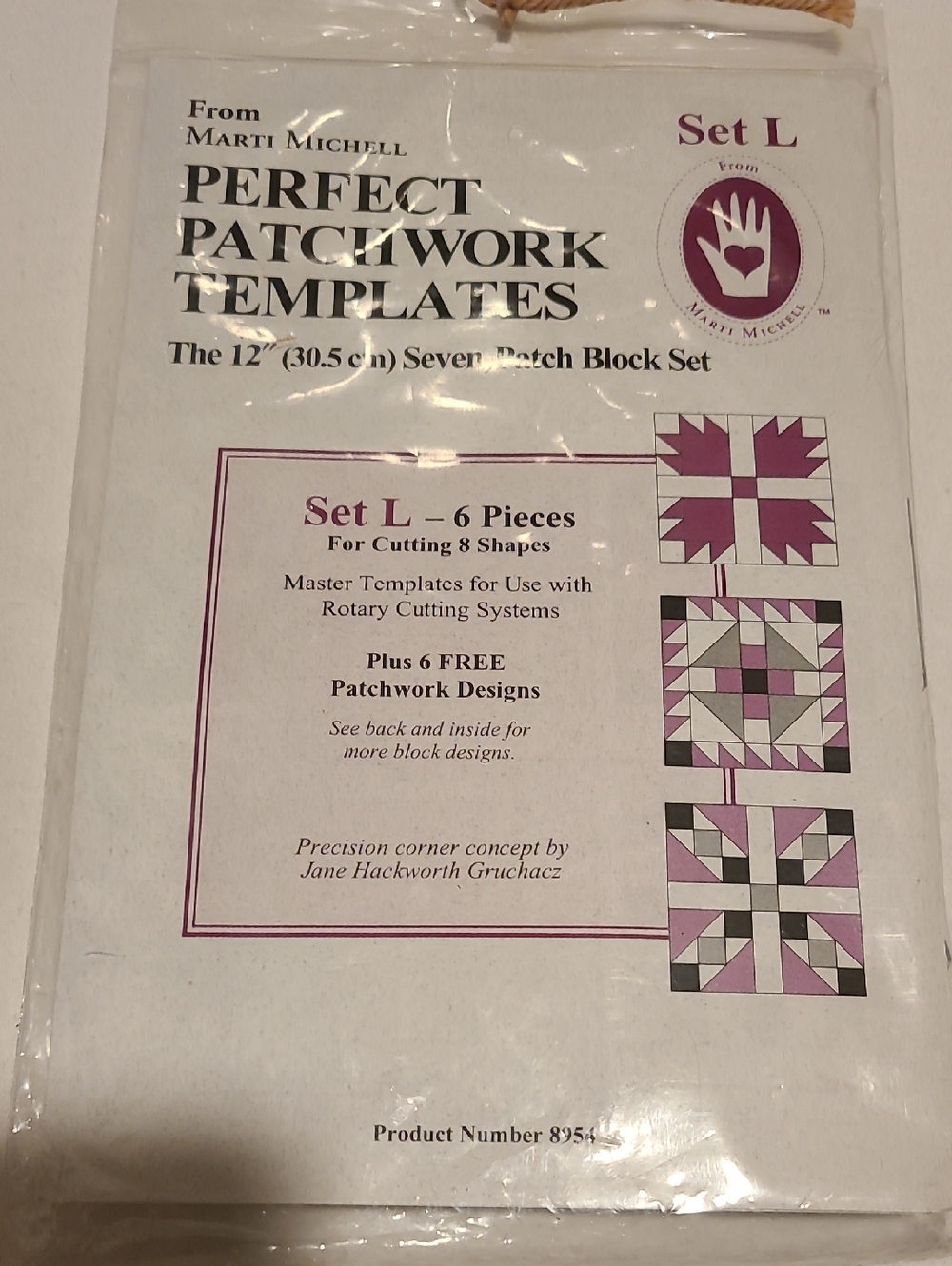 Perfect Patchwork Templates Marti Michell Set L, 12" Seven-Patch Block Set Quilt